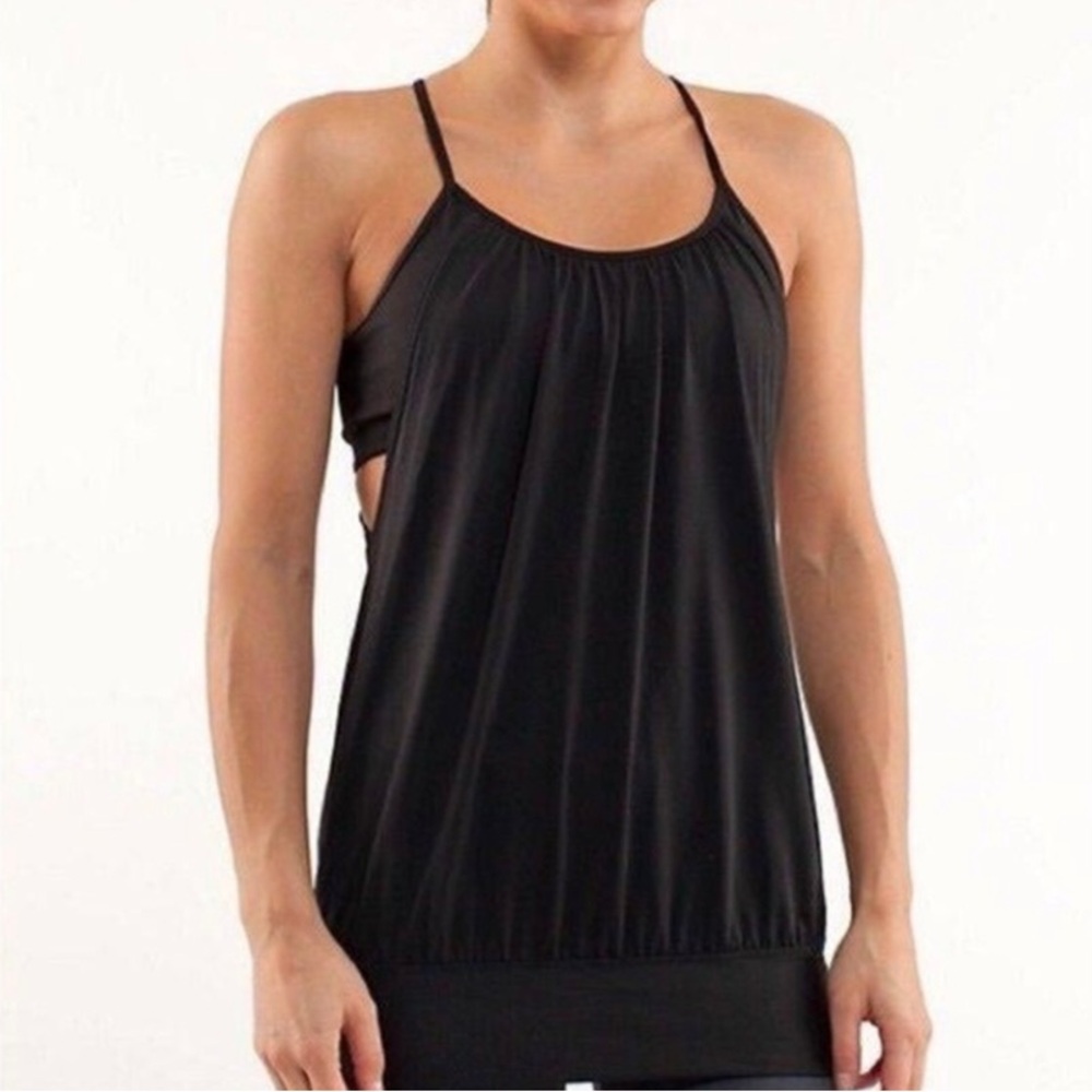 Lululemon black tank/bra size 4 GUC - Picture 2 of 8